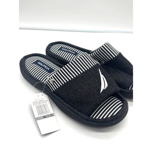 Nautica Women's  Stripe Canvas Slide Slippers Size M (7-8) - Picture 1 of 9